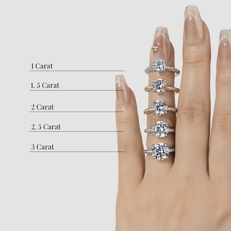 "My Pretty" 2.5ct Round Cut Side Stone Engagement Ring