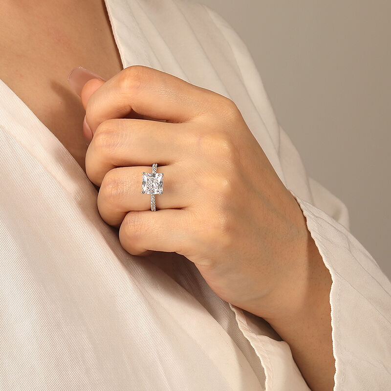 "My Queen" 3ct Asscher Cut Side Stone Engagement Ring