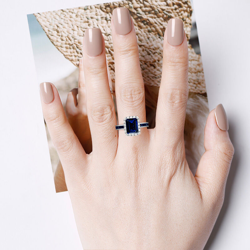 "Forevermore" Emerald Cut Halo Engagement Ring
