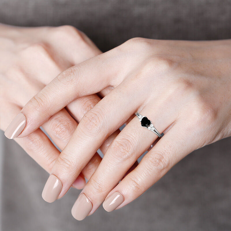 "Two Souls One Heart" 0.5ct Heart Cut Side Stone Engagement Ring
