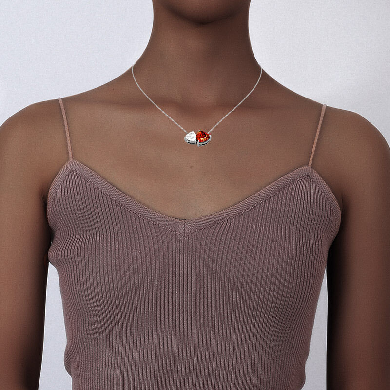 "Love's Echo" Heart Cut Toi Et Moi Necklace