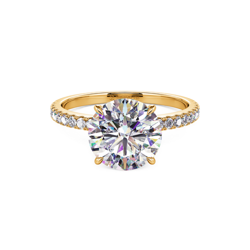 Is She Said Yes Jewelry Real "Heart's Desire" Round Cut Side Stone Engagement Ring - SHE·SAID·YES