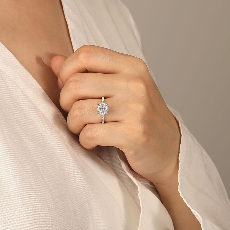 "You Make My Day" 2.5ct Cushion Cut Halo Engagement Ring