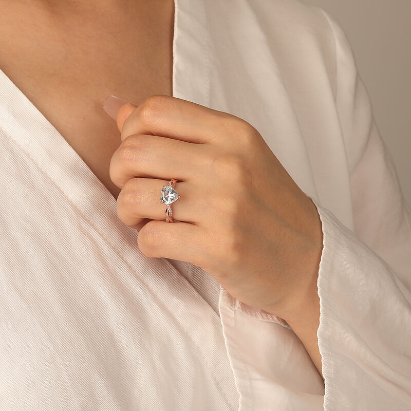 "My Eternal Commitment" 2ct Heart Cut Side Stone Engagement Ring