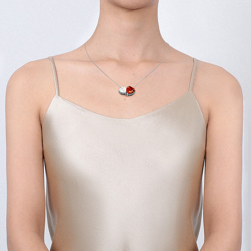 "Love's Echo" Heart Cut Toi Et Moi Necklace