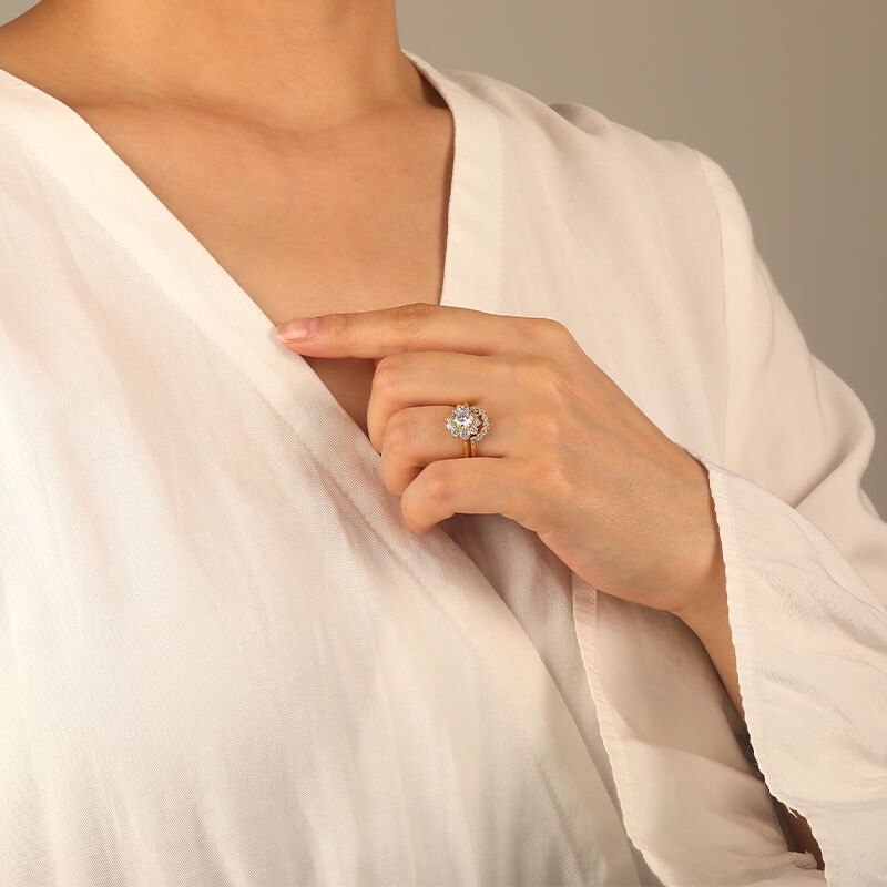 "I Do Anything For You" Round Cut 2pcs Bridal Set