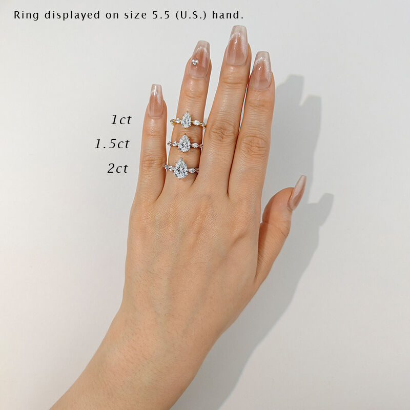 "The Portrait of Love" 2ct Pear Cut Side Stone Engagement Ring
